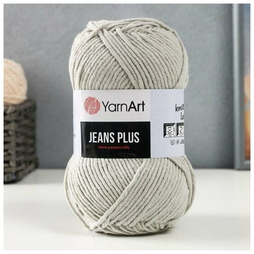 Пряжа для вязания 55 хлопок 45 акрил 160м100гр 49 серый 1020₽