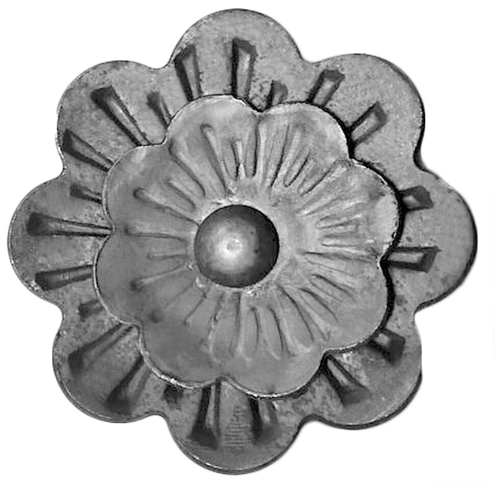 фото Цветок кованый штампованный декоративный, d 95 мм