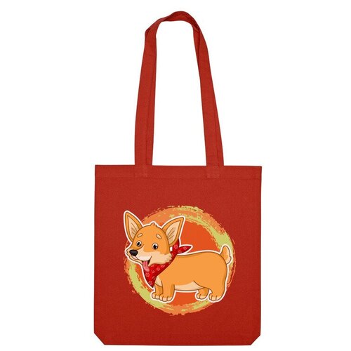Сумка шоппер Us Basic, красный сумка корги мультяшная собака оранжевый