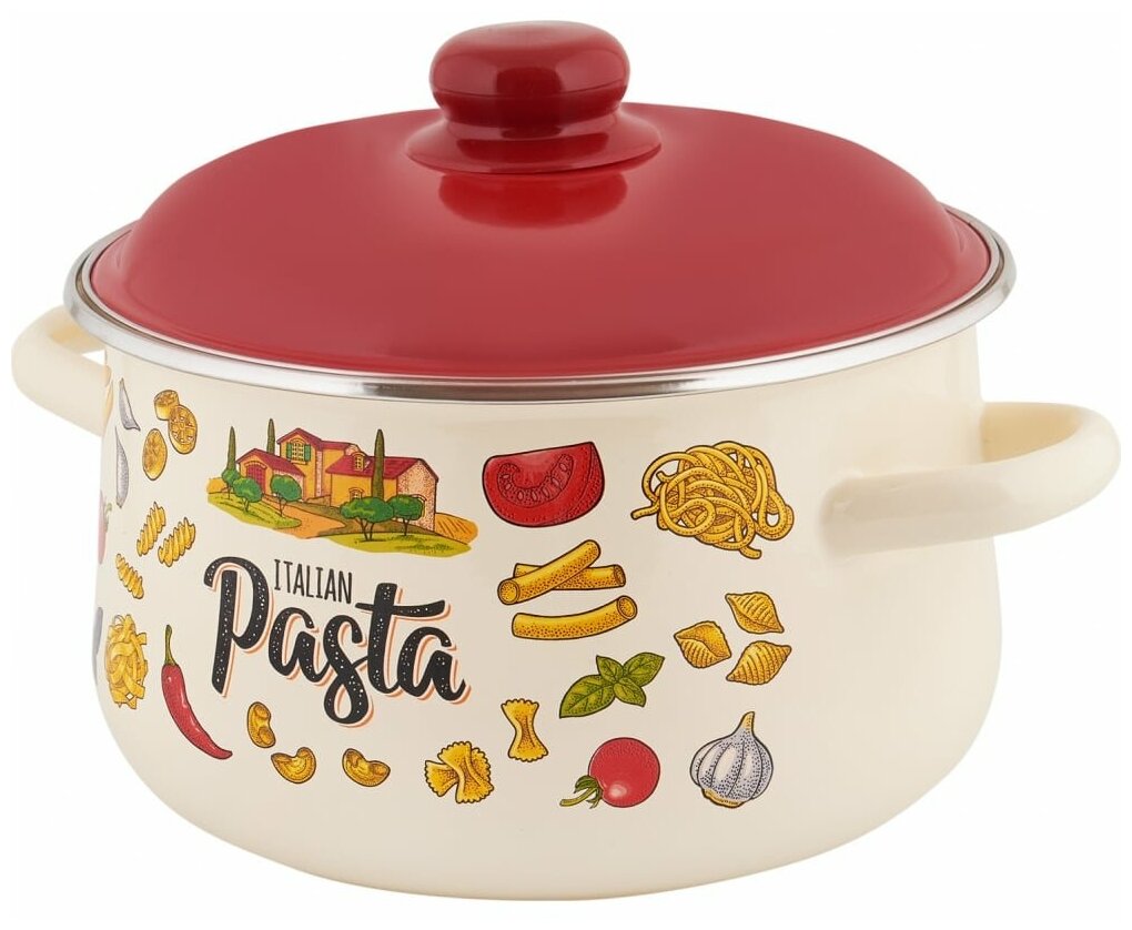 Appetite Кастрюля эмал конич Pasta Italian 40л 1с46я .