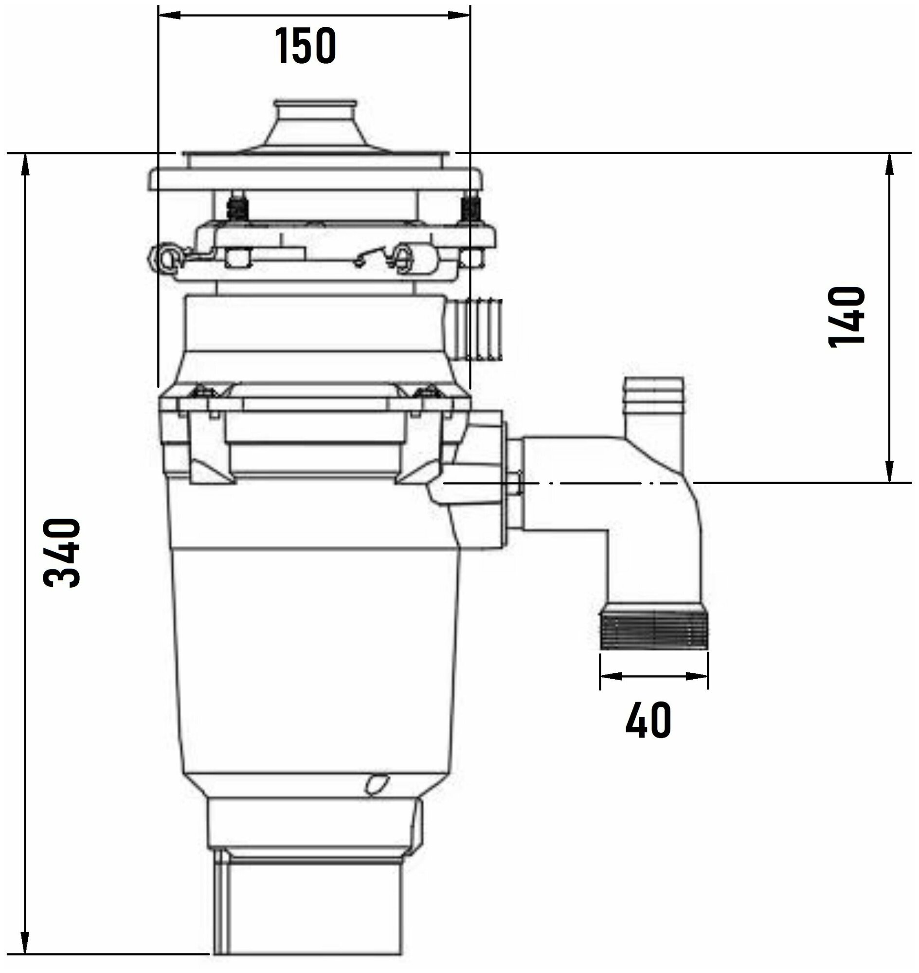 Измельчитель для пищевых отходов MILACIO Vida 56 (MC.555056.GD), брашированное золото - фотография № 7