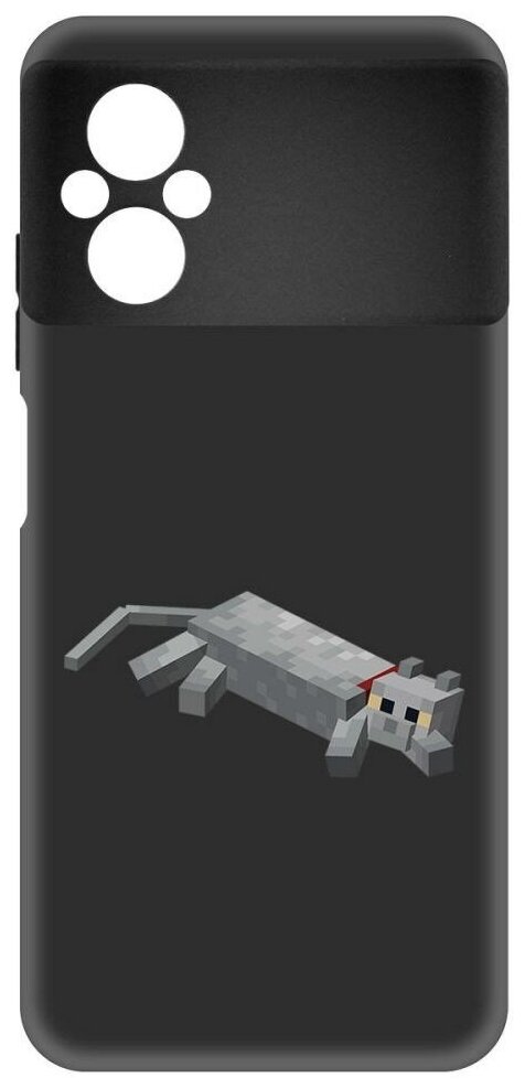 Чехол-накладка Krutoff Soft Case Minecraft-Кошка для Xiaomi Poco M5 черный