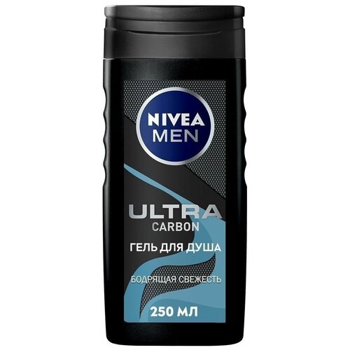 Гель для душа Nivea Ultra Carbon, 250 мл гель для душа мужской с натуральной глиной nivea men ultra 250 мл