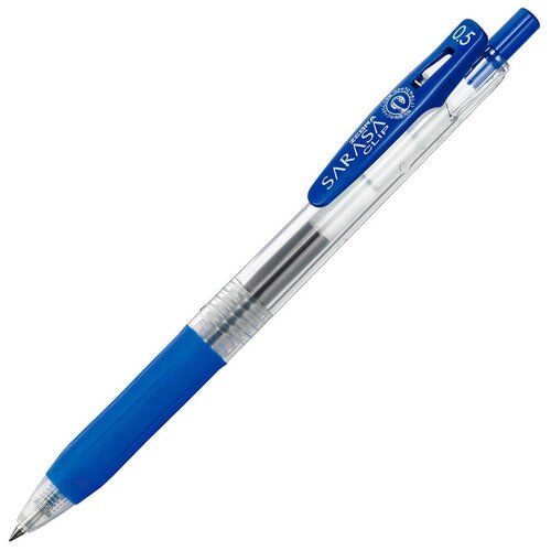 Ручка гелевая автоматическая Zebra Sarasa Clip (14312) d=0.5мм синие чернила сменный стержень линия 0.3мм резиновая манжета синий