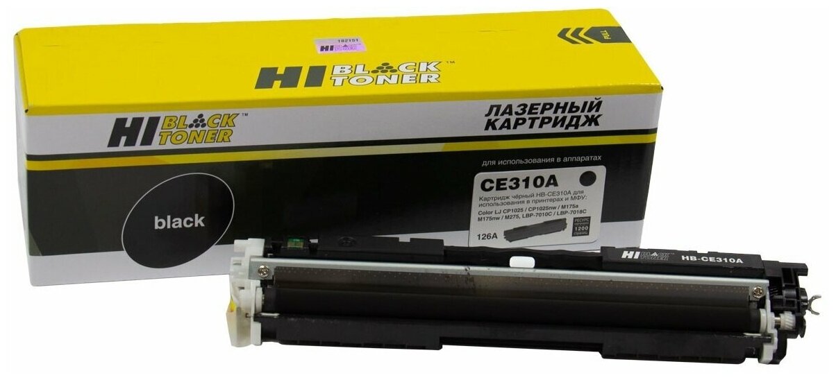 Картридж Hi-Black HB-CE310A, черный, 1200 страниц, совместимый для Color LaserJet Pro CP1025 / CP1025nw / CP1025 / M275 / 100 M175a / 100 M175nw