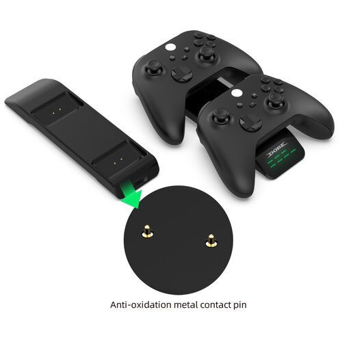 Зарядная станция DOBE для 2-х контроллеров Xbox Series S/X, 2 аккумулятора, с индикаторами, TYX-0606 dobe зарядная станция x dual charging station на два геймпада для xbox one s tyx 532s белый