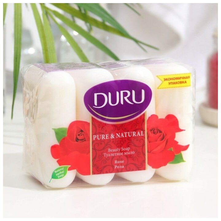 Мыло Duru Pure & Natural Роза 85г*4шт Evyap Sabun - фото №7