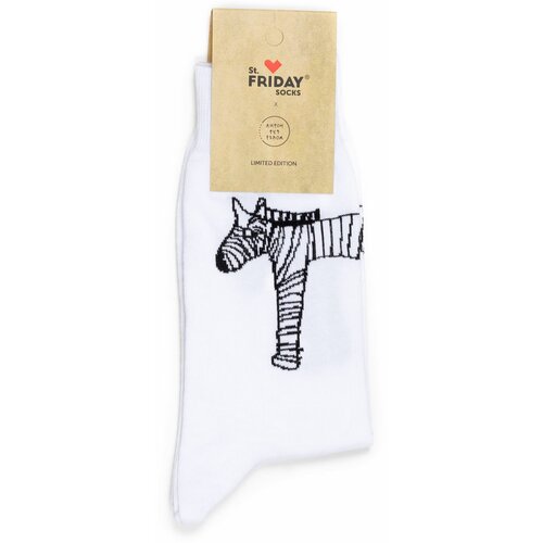 Носки St. Friday Носки с рисунками St.Friday Socks x Антон тут рядом, размер 38-41, белый, черный st friday socks тигр антон 38 41