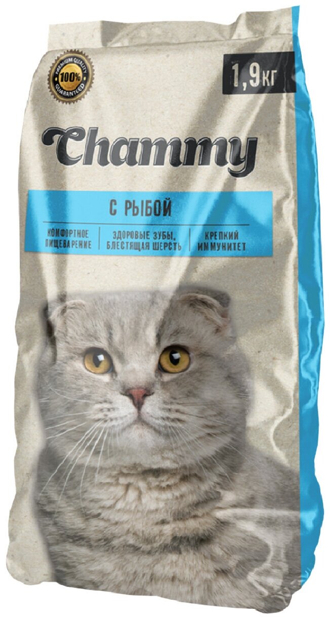 Сухой корм CHAMMY для взрослых кошек с рыбой (1,9 кг)