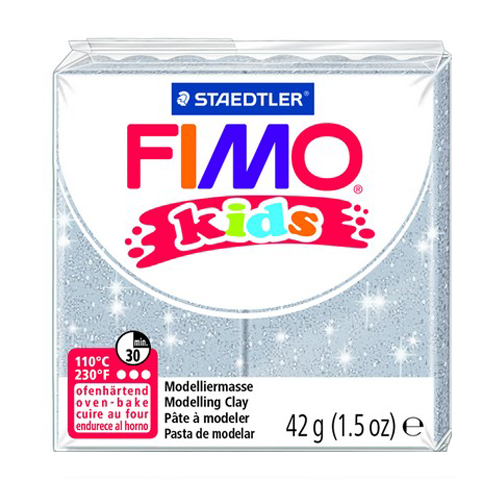 Полимерная глина FIMO kids 42 г блестящий серебряный (8030-812) серебро 42 г