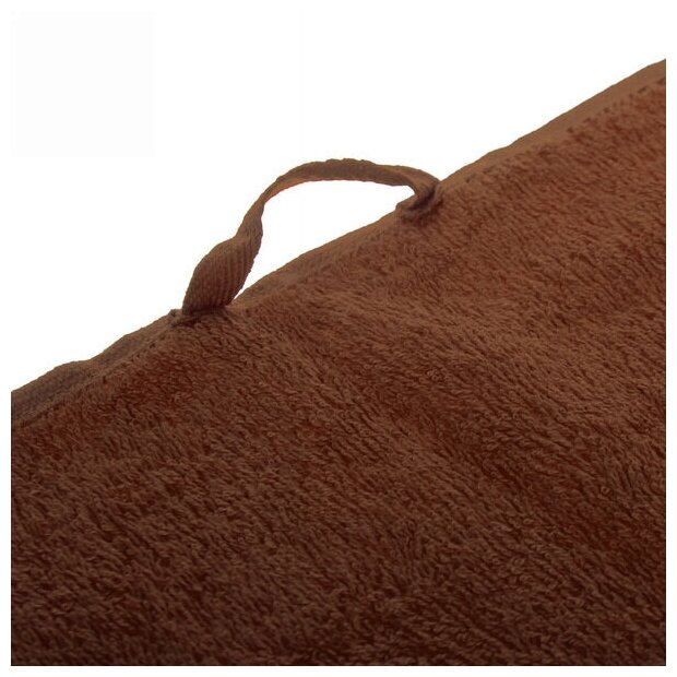 Полотенце махровое 100*150см «LUNA» цвет темно-коричневый 04040 плотность 360гр/м2 с петелькой-подвесом - фотография № 7