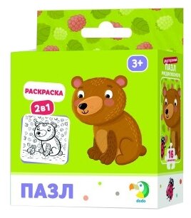 Пазл Dodo Медвежонок 2 в 1 (R300120), 16 дет.