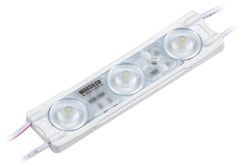 Светодиодный модуль MAKSILED ML-M3HL-L-2835-WW 1.44Вт, 12В, IP67, SMD2835 3LED, 137лм, теплый белый, набор 30 шт. - фотография № 1