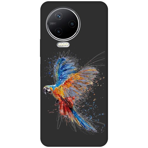 Матовый Soft Touch силиконовый чехол на Infinix Note 12 Pro, Инфиникс Нот 12 Про с 3D принтом Colorful Parrot черный матовый soft touch силиконовый чехол на infinix note 12 pro инфиникс нот 12 про с 3d принтом colorful parrot черный