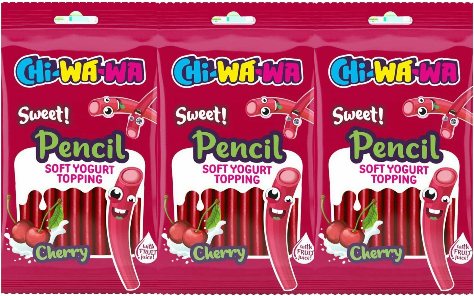 Мармелад CHI-WA-WA карандаш 80 гр вишня сладкий, 3 упаковки - фотография № 1