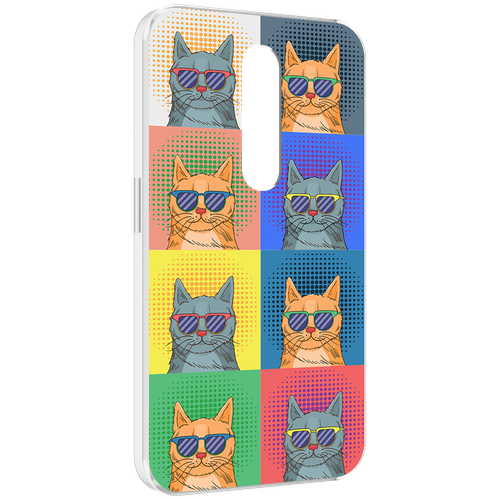 Чехол MyPads разноцветные-коты для Motorola Moto X Force (XT1585 / XT1581) задняя-панель-накладка-бампер