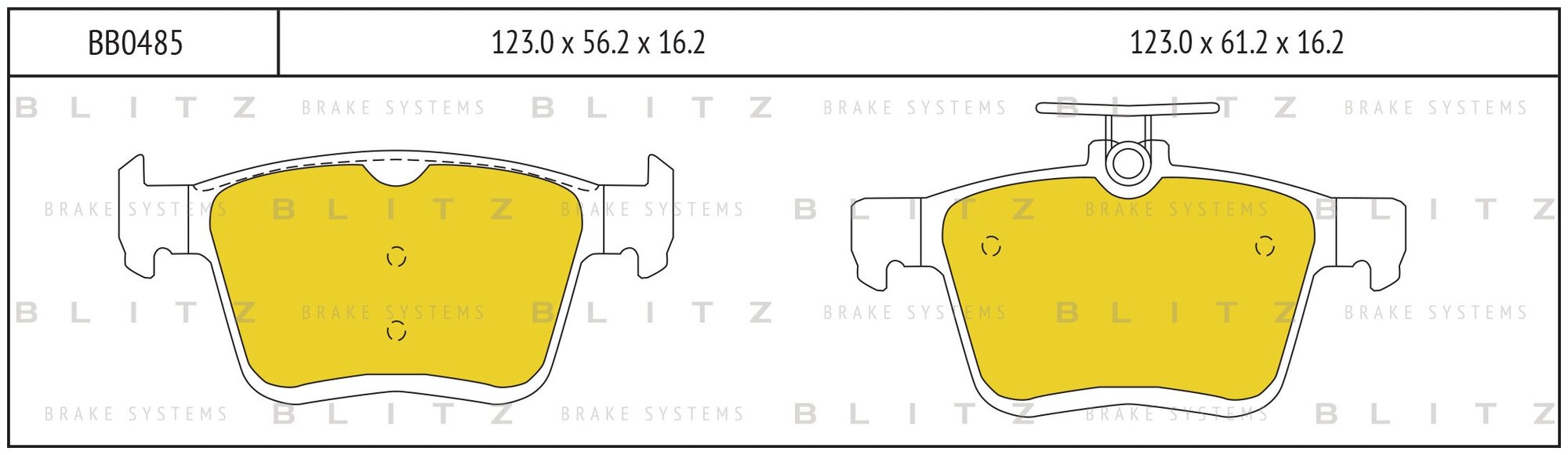 Колодки тормозные дисковые Blitz BB0485