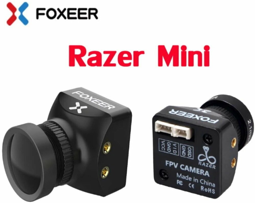 Камера Foxeer Razer Mini 1200 TVL FPV 4:3 объектив 2,1 мм для FPV гоночного дрона - фотография № 2