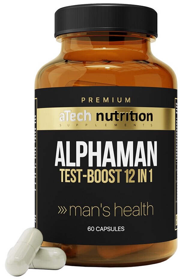 Витаминый комплекс для мужчин ALPHAMAN, средства повышающие тестостерон, 60 капсул