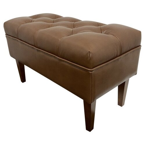 Банкетка Дуфф Классика, натуральная кожа гладкая, цвет коричневый