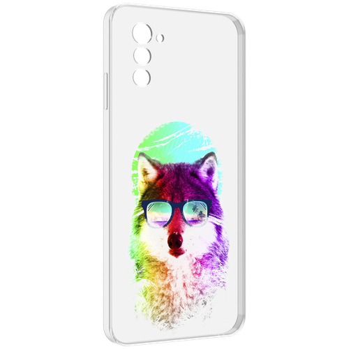 Чехол MyPads радужный волк детский для UleFone Note 12 / Note 12P задняя-панель-накладка-бампер