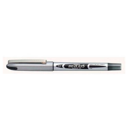 Ручка роллер Zebra Zeb-Roller BE& AX5 (15981Z) серебристый d=0.5мм черн. черн. одноразовая ручка стреловидный пиш. наконечник линия 0.3мм (10 шт. в упаковке)