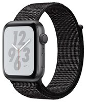 Часы Apple Watch Series 4 GPS 44mm Aluminum Case with Nike Sport Loop серый космос/черный