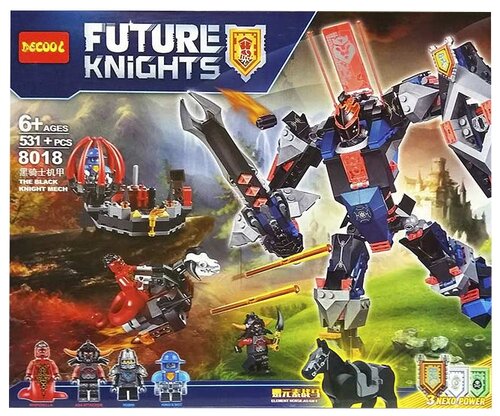 Jisi bricks (Decool) Future Knights 8018 Черный рыцарь, 531 дет.