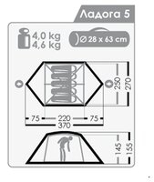 Палатка Normal Ладога 5 морская волна