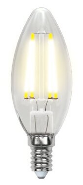 Светодиодная лампа Uniel LED-C35-7,5W/NW/E14/CL GLA01TR Форма "свеча", прозрачная. Серия Air. Белый свет (4000K). Картон. ТМ