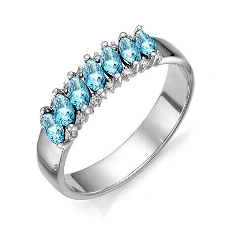 Кольцо Diamant online, серебро, 925 проба, топаз, фианит, размер 16