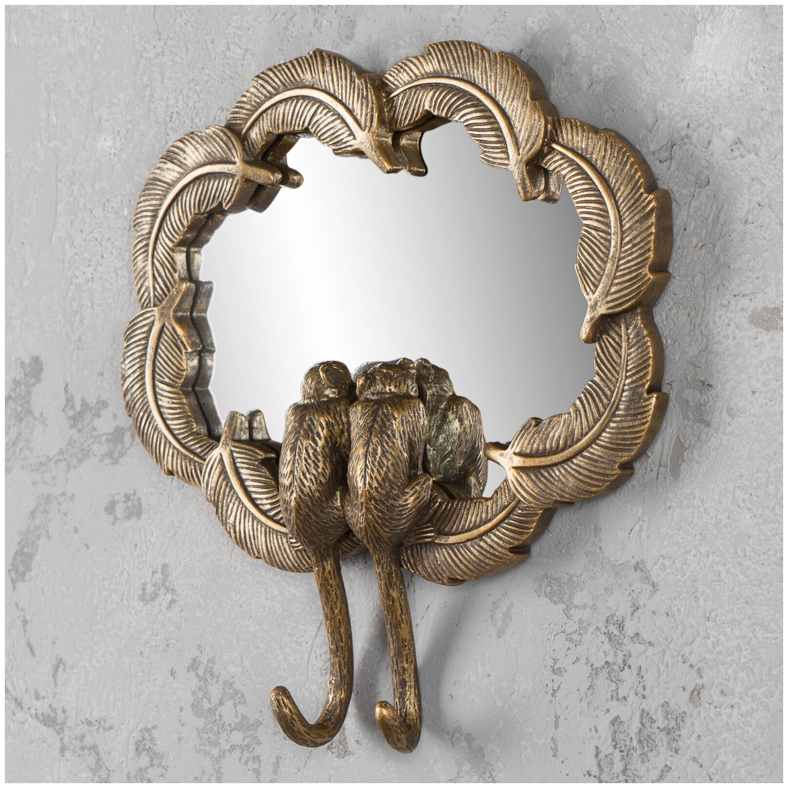 Зеркало Mirror With Feathers And Monkeys - фотография № 1