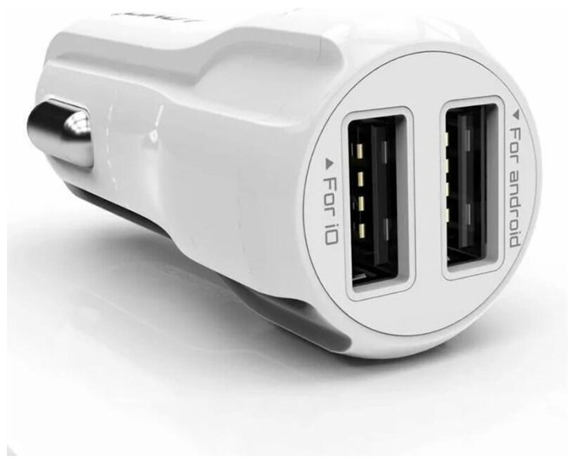 Зарядное устройство автомобильное 5V 3.4A, 2 USB порта, кабель micro USB