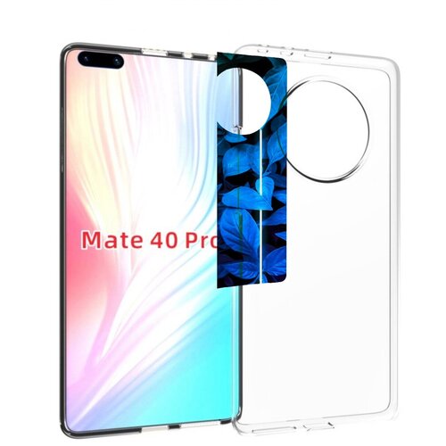 Чехол MyPads голубые цветочки неон для Huawei Mate 40 Pro (NOH-NX9) задняя-панель-накладка-бампер