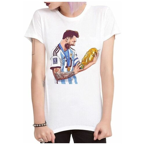 Футболка DreamShirts Лионель Месси / Messi / Чемпионы Мира 2022 Женский Черная M