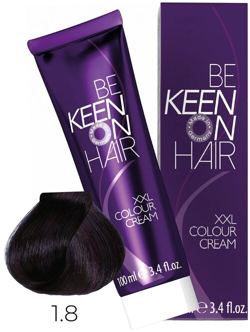 KEEN Be Keen on Hair крем-краска для волос XXL Colour Cream, 1.8 Blau-Schwarz, 100 мл