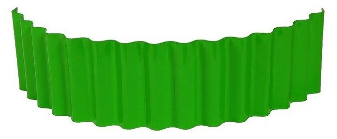 Ограждение для клумбы, 110 × 24 см, зелёное, «Волна»