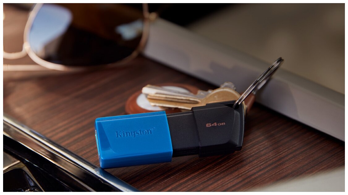 Флеш Диск Kingston 64Gb DataTraveler Exodia M USB 3.2 black blue (DTXM/64GB)