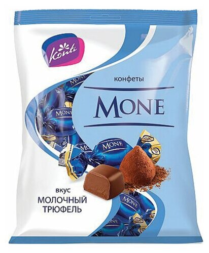 Конфеты шоколадные KONTI "Моне" со вкусом молочного трюфеля, 200 г, пакет, ш/к 16015