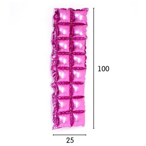 Панно фольгированное 37 х 142 см, 2 ряда, цвет розовый