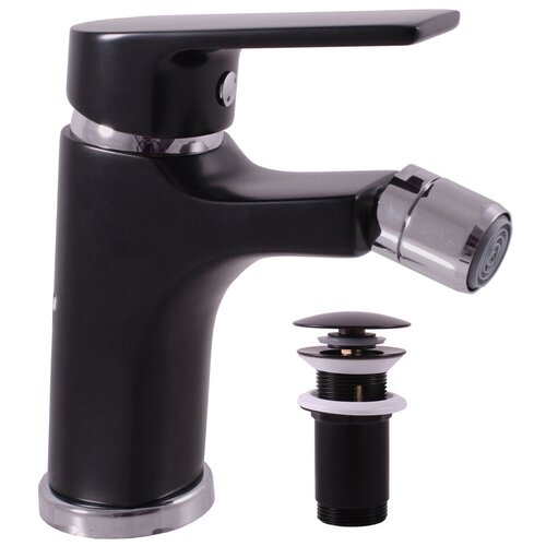 Смеситель для биде RavSlezak COLORADO с донным клапаном черный матовый/хром CO145.5KCMATC