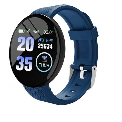 Смарт-Часы Android Wear (Фитнес-браслет), синий ремешок