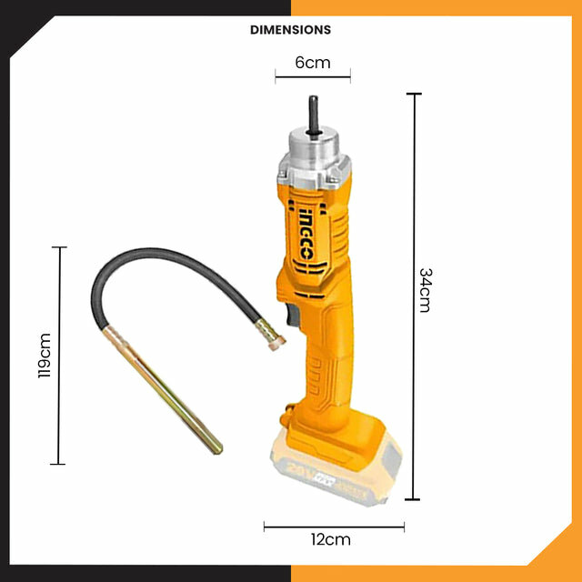 Вибратор Бетонный INGCO CCVLI2023013 35мм 20В 2 А*ч 2300 об/мин — фото 1