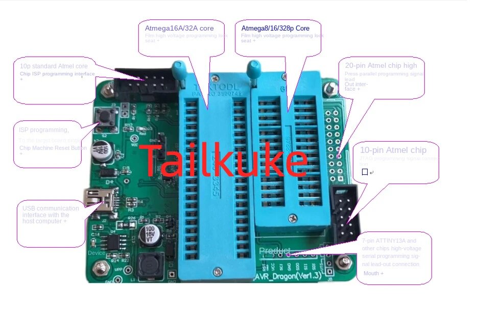 ATSTK600 AVR Высоковольтный программатор ISP Burner MKII Замена, плата обновления stk500, STK600 — фото 1