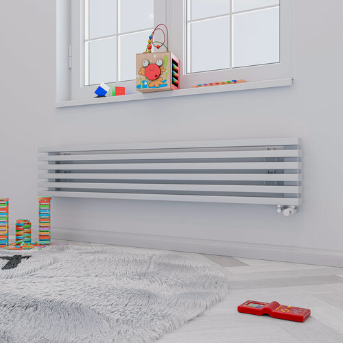 Изображение товара Горизонтальный дизайн радиатор отопления Warm Design OMEGA, белый (6 секций, 1500х280мм)