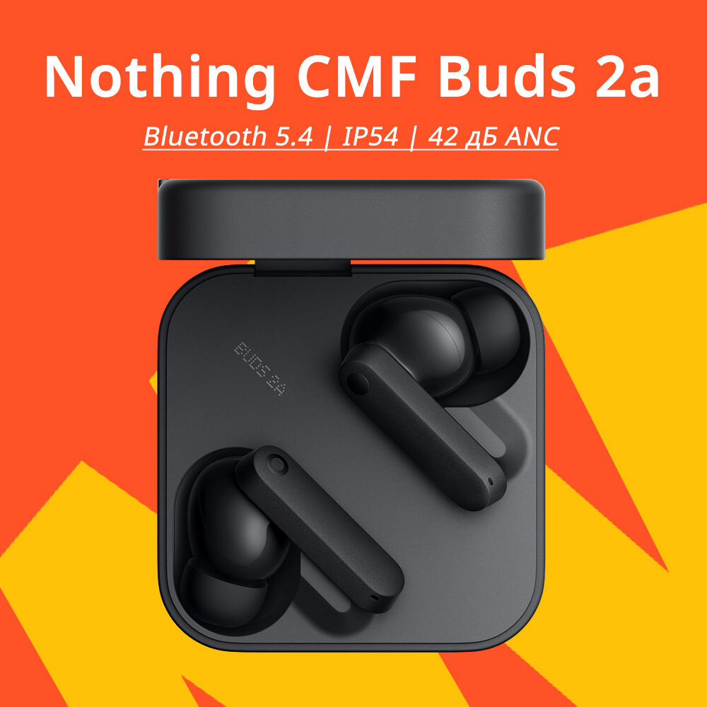 Наушники Nothing CMF Buds 2a Глобальная версия Беспроводная связь по Bluetooth, темно-серый