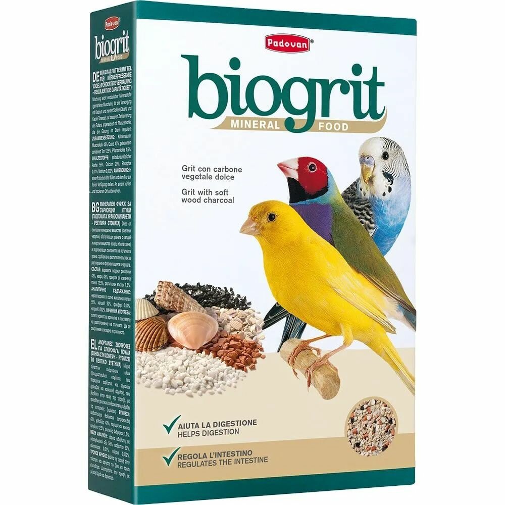 Минеральная добавка PADOVAN Biogrit для декоративных птиц Био-песок 700г