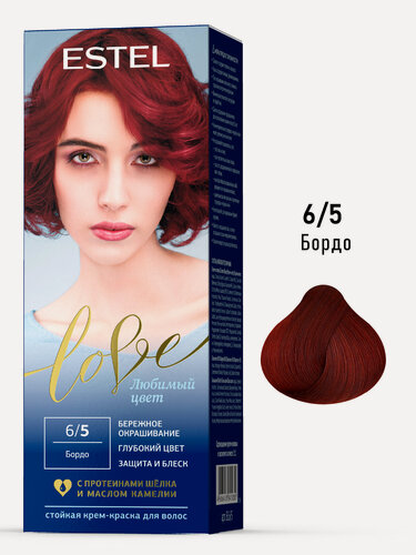Изображение товара Краска для окрашивания волос ESTEL Love 6.5 бордо 50+50+15 мл