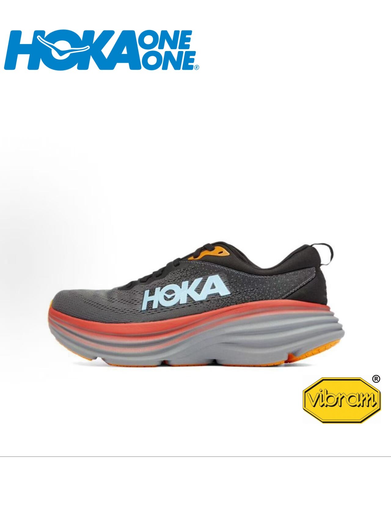 Кеды HOKA ONE ONE Bondi 8, полнота F, размер 44EU=28CM, темно-серый