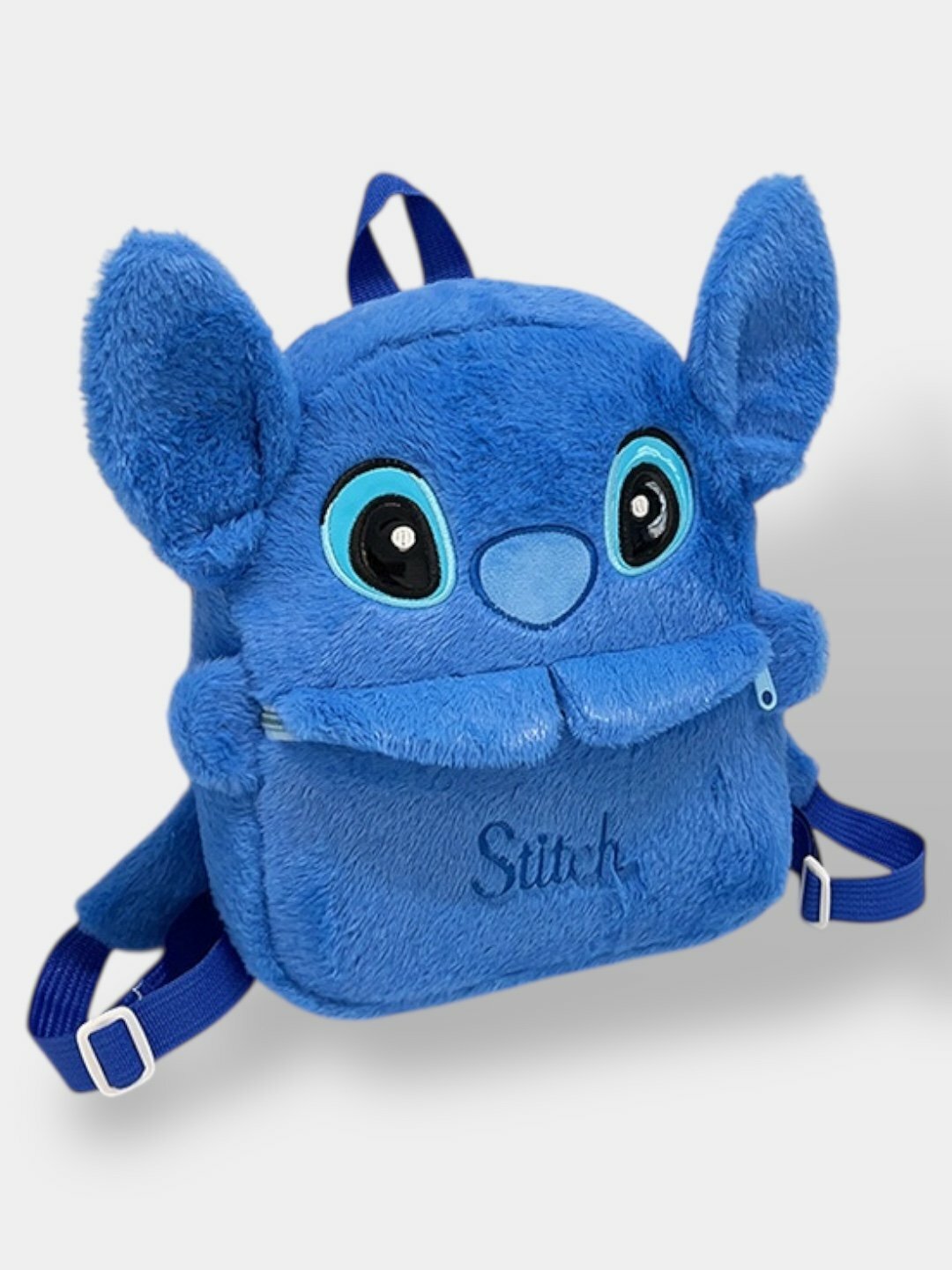 Детский плюшевый рюкзак «Stitch» с ушками, синий, для дошкольного возраста